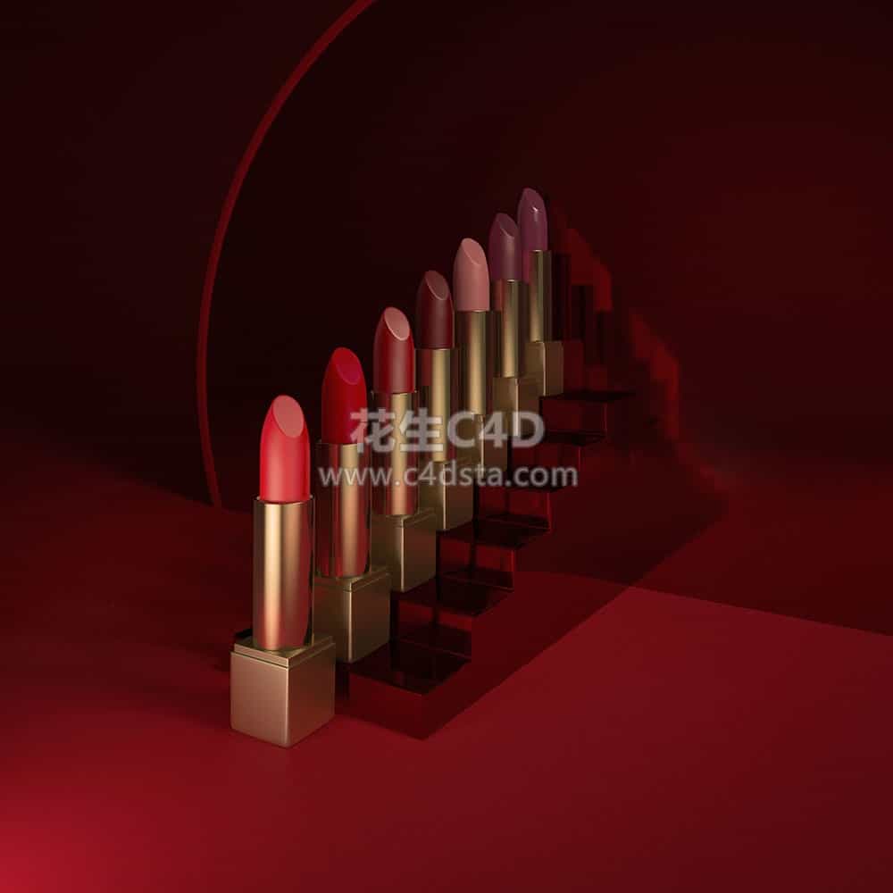 三维模型-口红模型化妆品美妆模型 626CG资源站