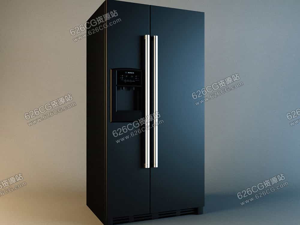 三维模型：双开门冰箱1级能效冰柜家用电器保鲜盒冷柜制冷机厨房家电 626CG资源站