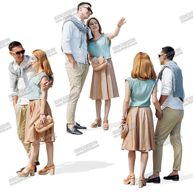 三维模型-不同姿势的男人和女人（3D 扫描）情侣人物模型 3D-model – Man and woman in different poses (3D scan) 626CG资源站