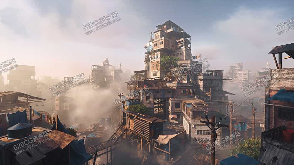 三维模型：未来城市科幻破碎楼群贫民窟楼房场景3D模型 Kitbash3D – Favelas 626CG资源站