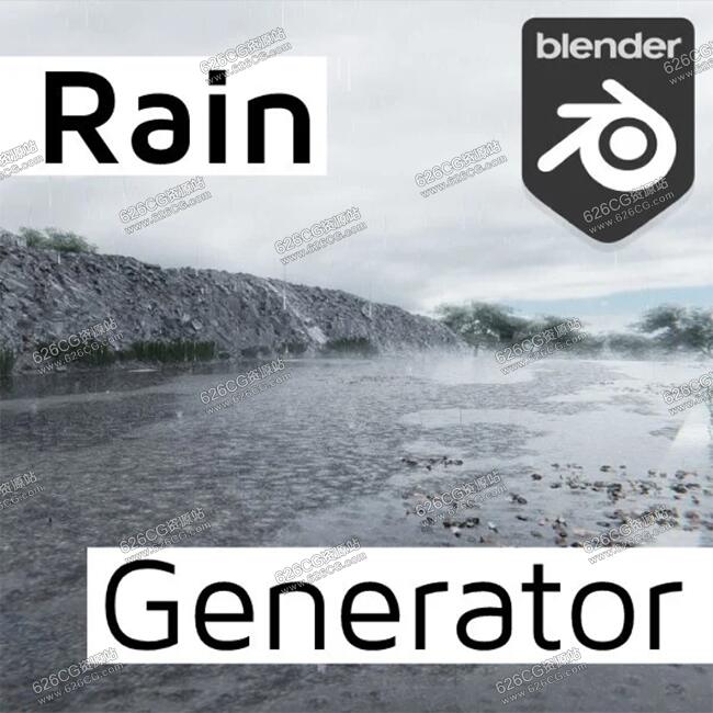 Blender插件-Blender下雨模拟插件 Baga Rain Generator V1.0.6 626CG资源站
